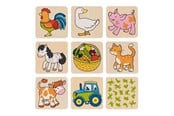 Leksaker - Goki - Wooden Memo Game Farm Animals - 56807