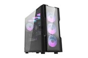 Chassi - Darkflash DK431 Glass computer case (black) + 4 RGB fans - Chassi - Miditower - Svart - DK431 Glass + 4 fans