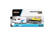 Leksaksbil - Toi-Toys - Metal Pull Back Camper with Trailer and Snowmobile - 29201A