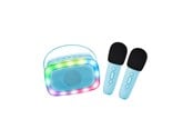 musikinstrument - Lalarma Karaoke with lights and two microphone - B - LALAR-KARATWO-WLIGHTS-BLUE