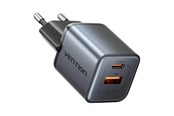 Mobile - Adapters & Chargers - Vention GaN USB-C + USB-A 30W Charger (Gray) - FEWH0-EU