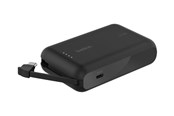 PowerBank - Belkin BoostCharge power bank - with integrated cable - 24 pin USB-C - 20 Watt PowerBank - Svart - 10000 mAh - BPB021HQBK