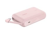 PowerBank - Belkin BoostCharge power bank - with integrated cable - 24 pin USB-C - 20 Watt PowerBank - 10000 mAh - BPB021HQPK