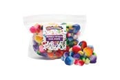 Konst- och hantverksmaterial - Colorations - Rainbow Striped Pom Poms 180pcs. - COLORPCH