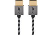 Displaykabel - Pro HDMI 2.0 sleeved - 5m - Grå - 4040849757556