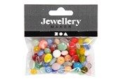 Kreativa spel - Creativ Company Glass Beads Various Round Oval Circle 60 grams - 684250