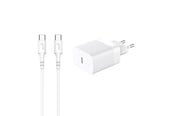 Mobile - Adapters & Chargers - GEAR Charger 220V 1xUSB-C PD/PPS 30W + USB-C to USB-C Cable - White - 665138
