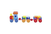 Träleksaker - Goki - Rubber Wooden Block Train Mumbai 7 pieces. - 53839