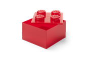 Barnrummet - LEGO Storage Brick 4 Top Lid Translucent Red - 40090804