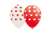 Leksaker - Globos Balloons Hearts Red/White 30cm 8pcs. - 1129011