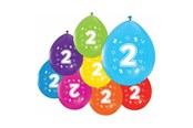 Leksaker - Globos Balloons 2-sided Printed Number 2 8pcs. - 512002