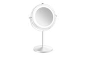 Sminkspeglar - Gillian Jones Double-Sided Wall Mirror in White with LED Light - x1/x10 Magnification - 10384-90