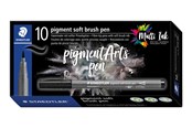 Skriv- och ritverktyg - Staedtler pigment soft brush pen 10 pcs coolgrey med - 372-87