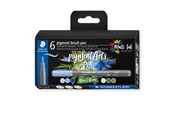 Skriv- och ritverktyg - Staedtler pigment brush pen Blues&Greens 6pcs - 371 C6-8