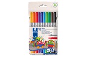 Skriv- och ritverktyg - Staedtler Fibre tip pen 2tips N 10pcs.wallet - 320 C10