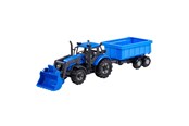 Leksaksbil - Cavallino Toys Cavallino Tractor with Loader and Trailer Dump Truck Blue Scale 1:32 - 1255FM04