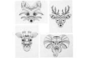 Konst- och hantverksmaterial - Creativ Company - Shrink Film Sheets with Wild Animal Motifs 4 pcs. - 79067