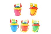 Utomhuslek - Happy Summer Beach Bucket Set 6 pcs - assorted - 303002