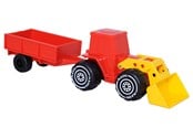 Utomhuslek - Plasto Tractor with frontloader & trailer (33 cm) - 1922000
