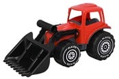 Utomhuslek - Plasto Tractor with frontloader. Red. 32 cm - 1674000REB