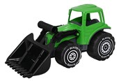 Utomhuslek - Plasto  Tractor with frontloader. Green. 32 cm - 1674000GRB