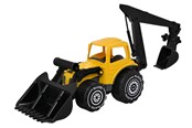 Utomhuslek - Plasto  Tractor with frontloader & backhoe 70 cm - 1673000YEB