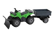 Utomhuslek - Plasto Quadbike with trailer green 52 cm - 1601000GRB