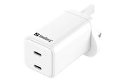 Mobile - Adapters & Chargers - Sandberg AC Charger Dual USB-C PD65W UK - 441-62