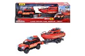 Leksaksbil - Majorette Grand Series - Land Rover Brandbil med Räddningsbåt - 213716001038