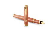 Skriv- och ritverktyg - Parker IM Writing Rituals Fountain Pen Uplifting Orange Finish with Gradient & Gold Trims Fine Nib Blue Ink Gift Box - 2203900