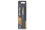 Skriv- och ritverktyg - Parker Jotter Ballpoint Pen | Grey Lacquer with Gold Trims | Medium Point | Blue Ink Refill - 2213724