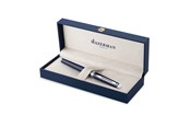 Skriv- och ritverktyg - Waterman Hemisphere Rollerball pen Blue Lacquer with Palladium trim Fine tip Black Ink Gift Box - 2214205