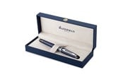 Skriv- och ritverktyg - Waterman Expert Fountain Pen Blue Lacquer with Palladium trim Stainless steel Medium Nib Blue Ink Gift Box - 2214207