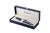 Skriv- och ritverktyg - Waterman Carene Fountain Pen Blue Lacquer with palladium trim  18K Gold Medium Nib Blue Ink Gift Box - 2214210