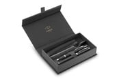 Skriv- och ritverktyg - Parker IM Duo Pen Gift Set | Fountain Pen Ballpoint Pen & Pen Pouch | Black Lacquer Finish with Chrome Trims | Medium Tip - 2214457