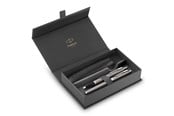 Skriv- och ritverktyg - Parker IM Duo Pen Gift Set | Fountain Pen Ballpoint Pen & Pen Pouch | Stainless Steel Finish with Chrome Trims | Medium Tip - 2214458