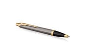 Skriv- och ritverktyg - Parker IM Ballpoint Pen | Grey Lacquer with Gold Trims | Medium Point | Blue Ink Refill | Gift Box - 2214613
