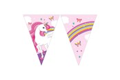 Leksaker - Globos - Paper Bunting Unicorn Rainbow Colors 3mtr. - 93763