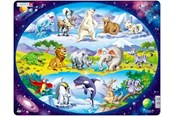 Pusselspel - Larsen Puzzles Maxi Animals Around the World 15 pcs Puzzle - LA-NM6
