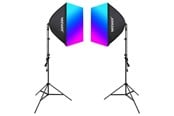 Foto & Video Tillbehör - Neewer Kit NK800 - Two Softboxes RGB Bulbs 24W (2700-6500K) Tripods Barndoors - B0CF55TW5J