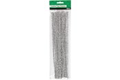 Konst- och hantverksmaterial - Creativ Company - Chenille Silver 30cm 24pcs. - 51635