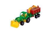 Leksaksbil - Cavallino Toys - Tractor with Trailer and Wood 61cm - 3072WD01