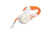 Hundar - Rojeco Dog Automatic Leash LED 5m - White and Orange - RQYS-04