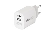 Mobile - Adapters & Chargers - Vivanco Fast GaN 30W 1xUSB-C PD/ USB-A Home Charger White - 64338
