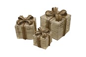 Decoration - NORDIC WINTER Christmas gifts w/lights - set of 3 pcs - nature - 780-053