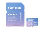 Flashram & USB Flash Drives - SANDISK Creator MicroSD/SD - 190MB/s - 128GB - SDSQXAA-128G-GN6MS