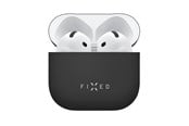 Andra mobiltillbehör - FIXED Silky Silicone case for Apple AirPods 4/4 ANC Black - FIXSIL-1473-BK