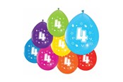 Leksaker - Globos Balloons 2-sided Printed Number 4 8pcs. - 512004