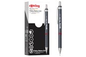 Skriv- och ritverktyg - Rotring Tikky Retro Mechanical Pencils | 2B 0.5 mm | Grey Barrels | with Comfort Rippled Grip | 12 Count - 2202567