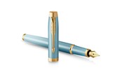 Skriv- och ritverktyg - Parker IM Writing Rituals Fountain Pen | Turquoise Green Finish with Gradient | Gold Trims | Fine Nib | Blue Ink | Gift Box - 2203892